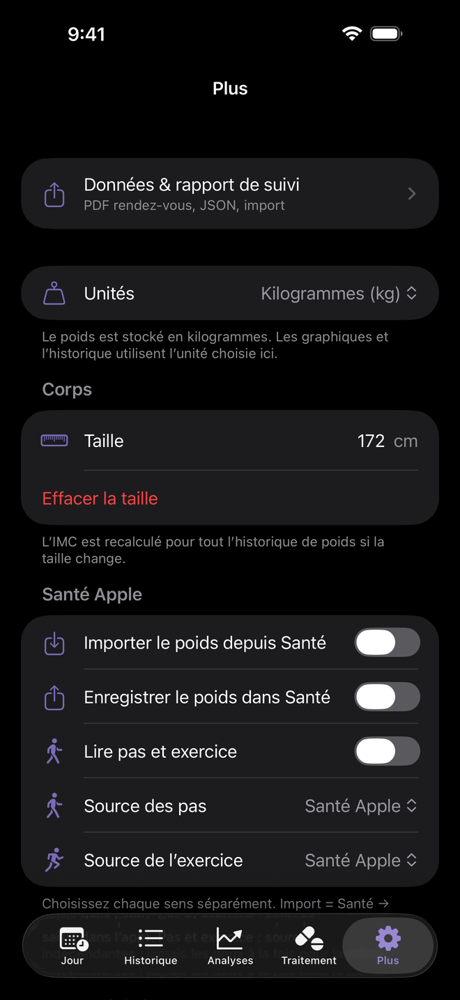 Plus : export et Santé